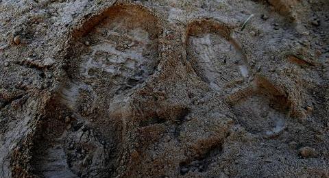 footprints in mud
