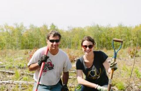 people planting shrubs for rabbits