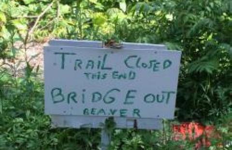 trail closed sign